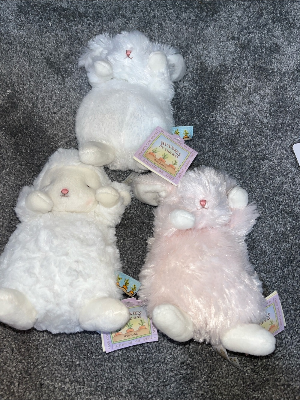 Bunnies by the Bay Plush Lamb Trio - White & Light Pink